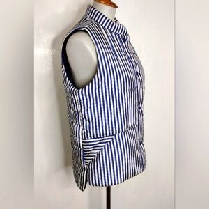 FREE ASSEMBLY BLUE AND WHITE STRIPED PUFFER VEST